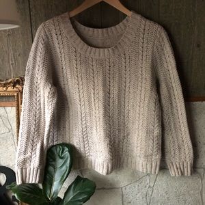 Crop top cable knit sweater